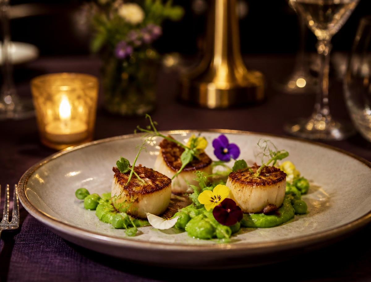 An elegantly plated dish prepared by the retreat chef